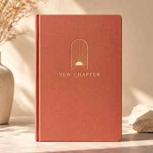 Diario Guiado Personalizado LABON New Chapter, Planificador con Cubierta de Lino Terracota, Rastreador de Hábitos, <span class=keywords><strong>Salud</strong></span> <span class=keywords><strong>Mental</strong></span>, Cuaderno de Tapa Dura A5 - Product Image 1