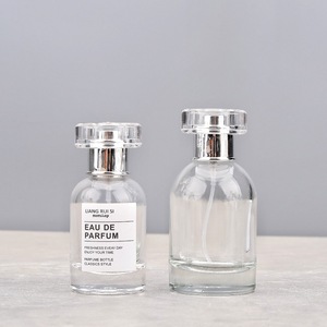 Botella de Spray Vacía de 30 ml, Cuerpo de Vidrio Transparente, Boquilla Plateada, Diseño Simple y Portátil con Tapa de Rosca, Botella de Perfume - Product Image 1