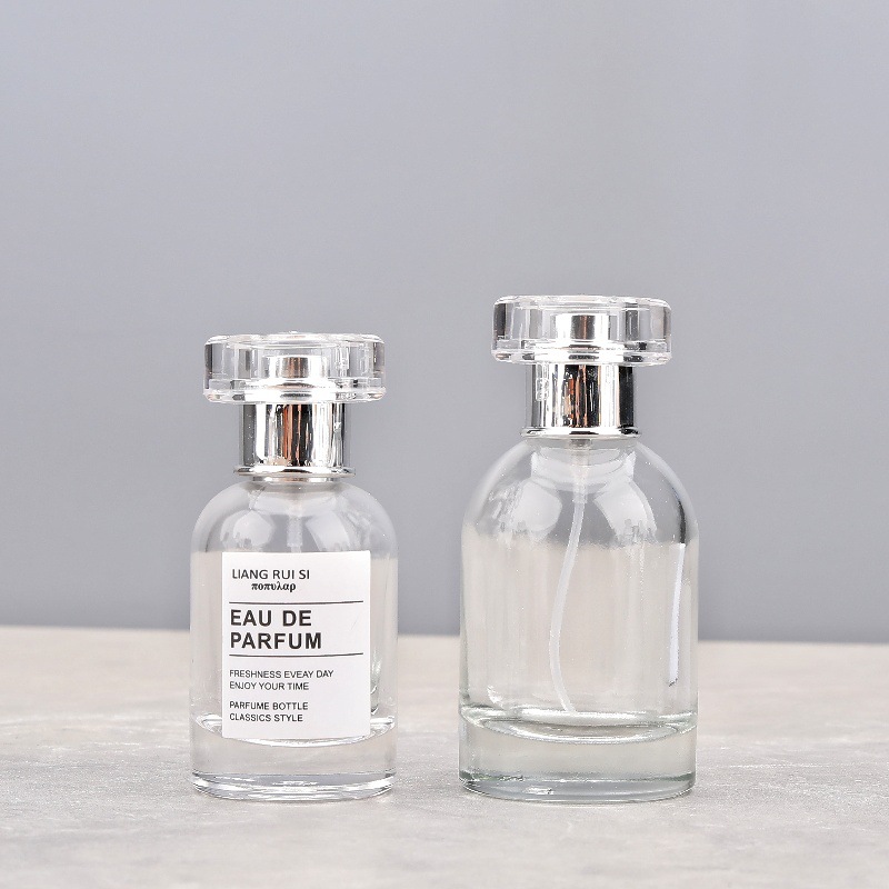 Grand Flacon Parfum Décoratif - Argent Strass Paillettes - Plat - Neuf