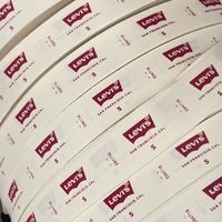 Ruban textile en nylon taffetas pour étiquettes de vêtements écologiques, étiquette d'entretien, rouleau