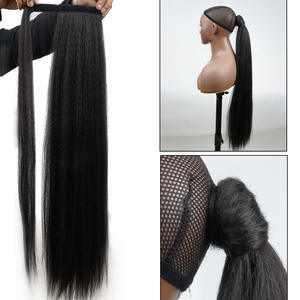 34 pouces perruque synthétique <span class=keywords><strong>queue</strong></span> <span class=keywords><strong>de</strong></span> <span class=keywords><strong>cheval</strong></span> Yaki droite noir africain bouclés longs cheveux bouclés bâton <span class=keywords><strong>queue</strong></span> <span class=keywords><strong>de</strong></span> <span class=keywords><strong>cheval</strong></span> - Product Image 3