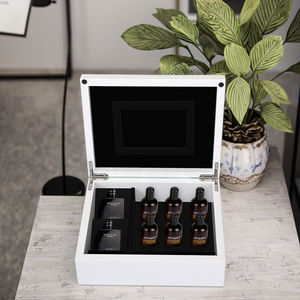 Boîte à parfum en bois gravée au laser MDF avec peinture blanche personnalisée, boîte de rangement pour huiles essentielles, boîte cadeau, emballage de cosmétiques - Product Image 4