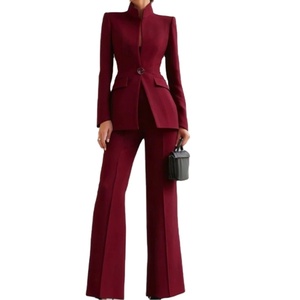 Conjunto de Traje de <span class=keywords><strong>Mujer</strong></span> Europeo y Americano 2026, Moderno, de Manga Larga, Color Sólido, con Bolsillo y Cierre de un Solo Botón - Product Image 5