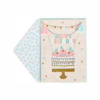 Cartões de bolo floral feitos à mão, cartões bonitos de aniversário profissionais