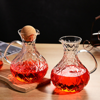 Carafe en verre borosilicaté résistant au froid et à la chaleur avec couvercle en liège pour vin rouge