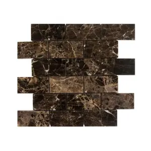 Natural Marble Dark Emperador Marble Mixed Color for Modern Wall Floor Bathroom Floor Shower Mosaic Tiles