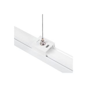 Kit di sospensione per binario trifasico bianco, include supporti e parti di montaggio, ideale per installazioni di illuminazione - Product Image 1