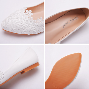 2026 <span class=keywords><strong>scarpe</strong></span> da sposa in pizzo piatto da donna di nuovo stile Bestseller con <span class=keywords><strong>scarpe</strong></span> Casual a punta taglie forti - Product Image 3