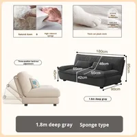Canapé-lit en tissu avec fonction inclinable intégrée, moderne et simple, pour salon, canapé double relaxant