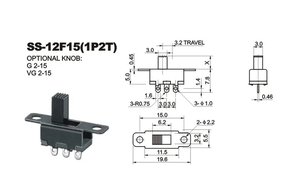 Ss12f15 ss12f15g4 chuyển đổi chuyển đổi 3pin 1p2t trượt chuyển đổi xử lý cao 4 mét - Product Image 3