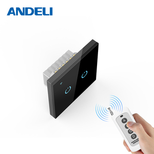 Nâng cao 2-Gang EU Thông Minh Wifi + RF chuyển đổi bảng điều khiển kính đen Alexa/Google lệnh bằng giọng nói lịch trung tính/không trung tính Max 220V - Product Image 1