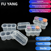 Boîte à peptides transparente sans BPA, compatible réfrigérateur, 3 ml, lot de 3, étui de voyage pour peptides, logo personnalisé OEM, en plastique pour petits flacons, présentoir de vente au détail