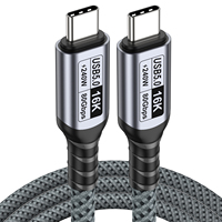 Câble de données USB5.0 Thunderbolt 5 multifonction 80 Gbps PD 240 W Charge rapide Vidéo 16K USB-C Gaine en PVC
