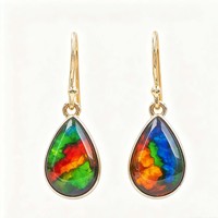 Boucles d'oreilles pendantes en argent sterling 925, 12x16mm, coquille d'ormeau, pierre précieuse de quartz, forme poire, plaqué or, cadeau mignon pour les mariages