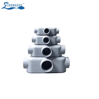 Corps de conduit LR fileté en aluminium gris de 1/2 à 4 pouces avec couvercle en acier, ensemble de boîtes de jonction comprenant un joint à vis