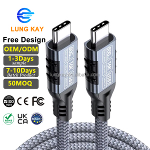 Cable USB5 Tipo-C LUNG KAY de 1M/2M, 80Gbps, 240W, Carga Rápida, <span class=keywords><strong>Thunderbolt</strong></span> 5/4/3, para Proyección 16K, Sincronización de Datos y Video - Product Image 1