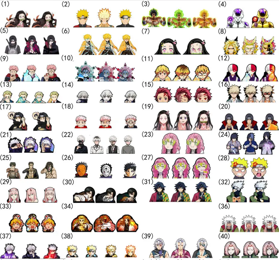 В наличии более 500 стилей водонепроницаемых линзовидных двигающихся наклеек аниме наклейки 3D Аниме двигающиеся автомобильные наклейки