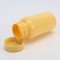Flacon en plastique multicolore de 150 ml (150 cc, 5 oz) pour pilules, capsules, vitamines, bonbons médicaux, compléments alimentaires, avec bouchon à vis et étiquette imprimée