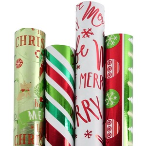 Custom Eco-Friendly Merry Christmas Gift Wrapping <b>Paper</b> <b>Rolls</b> Double-Sided PE Coated Metallized Recyclable Digital Packaging - Product Image 1