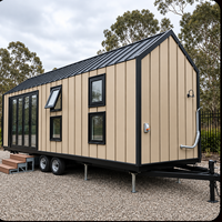 Rumah Mungil Mewah Beroda untuk Proyek Australia, Rumah Prefabrikasi Mobile dengan Dapur, Kamar Mandi, Kamar Tidur, Interior Lengkap Pabrikasi