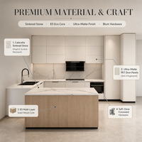 Fabricant OEM ODM de meubles de cuisine complets, armoires de cuisine classiques blanches, couleur et taille personnalisées pour hôtel et villa