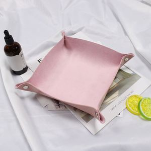 Plateau de rangement carré en cuir PU pour bijoux, idéal pour le bureau, parfait pour les cadeaux artisanaux - Vente en gros RTS - Product Image 2