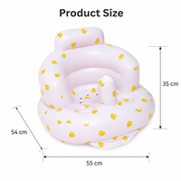Canapé gonflable pour bébé avec pompe à air intégrée, motif canard jaune, design moderne, utilisation pour la salle à manger, matériau PVC