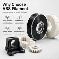 Filament ABS noir et blanc 1,75 mm pour imprimante 3D FDM – Matériau pour prototypes industriels et pièces fonctionnelles sur bobine