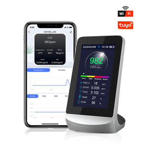 Dispositivo de medida de CO2 PM2.5 tester CO2 sensor analisador com ligação wi-fi monitor de qualidade do ar interior Formaldeído HCHO TVOC testador gás - Product Image 1