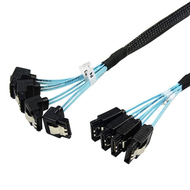 MEO Super Speed 6Gbps SATA3.0 4 to 4 for 7Pin SAS Adapter Right Angle for Desktop in Stock