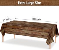 Nappe en grain de bois marron 54x108In rustique en plastique Western Barn anniversaire mariage couvre Vintage ferme nappes de Table