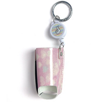 Porte-clés support de flacon de spray pailleté, étui de protection en cuir PU pour désinfectant pour les mains, pochette à clipser pour sac à dos