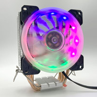Refroidisseur d'ordinateur de bureau à 4 caloducs, silencieux, à faible bruit, ventilateur de refroidissement RGB coloré, compatible avec les plateformes 1700/1156/AMD
