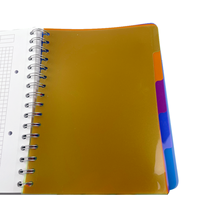Agenda en spirale personnalisé de haute qualité, carnet de notes, grille de pages intérieures, carnet de notes néon PP avec diviseurs à feuilles mobiles