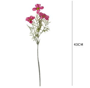 Fleur artificielle réaliste à tige unique de 43 cm en soie blanche, violette, rose, jaune Cosmos pour la décoration de la maison, des mariages, des fêtes et du salon - Product Image 6