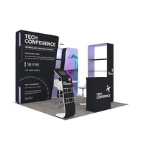 Stand d'exposition portable en aluminium 10x10 pieds, montage sans outil, étagère de présentation, stand de salon professionnel