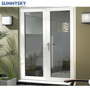 Sunnysky NFRC Portes d'entrée modernes à double vitrage personnalisées en alliage d'aluminium <span class=keywords><strong>de</strong></span> style battant Portes françaises extérieures insonorisées - Product Image 4