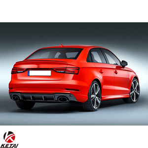 Lame de pare-choc arrière en fibre de carbone, accessoire de voiture, noir brillant, forme <span class=keywords><strong>s</strong></span>-<span class=keywords><strong>line</strong></span>, RS3, pour AUDI <span class=keywords><strong>A3</strong></span>, Sedan, modèle 2017 — 2020 - Product Image 4