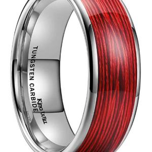 Anneau en acier titane pour hommes et femmes, nouvelle tendance européenne et américaine, fil rouge, blanc et argenté, 2023 - Product Image 3