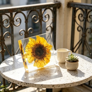 Presse-papiers en résine tournesol écologique personnalisable Décoration de bureau créative et cadeau souvenir pour la maison et le bureau - Product Image 3