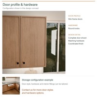 Ensemble de meubles de cuisine sur mesure, portes en mélamine style Shaker, aménagement en forme de L et tiroirs à fermeture amortie, structure en MDF
