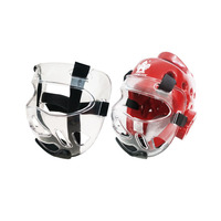 Casque de protection transparent détachable en NBR+PVC pour adultes et enfants, visière professionnelle pour l'entraînement au Taekwondo et à la boxe, protection de la tête