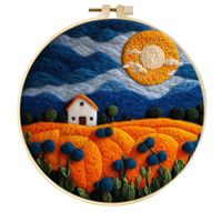 Kit de Démarrage Changxu Textile à Motifs Floraux Modernes pour Feutrage, Décoration Intérieure, Peinture, Broderie et Artisanat
