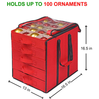 Grandes boîtes de rangement pliables pour décoration de cadeaux de Noël et ornements de Noël avec séparateurs 5 plateaux séparés
