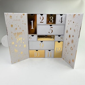 <span class=keywords><strong>Calendario</strong></span> de Adviento de Cartón Rígido Personalizado para Cosméticos, 12 Cajones, Ecológico, Reutilizable, Caja de Embalaje Navideña con Relieve - Product Image 4