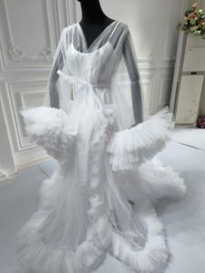 S0144G 2026 Robe de nuit de grossesse confortable de haute qualité, nouvelle collection très vendue, en dentelle fine et tulle, longue et sexy, pour mariée ou matinée. - Product Image 5