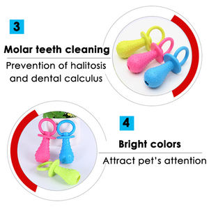 Sicuro Non tossico in gomma capezzolo cane giocattolo che gioca durevole masticazione Pet Pet giocattolo per la pulizia dei denti molari - Product Image 3