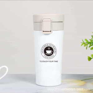 Cross-border Stainless Steel <b>Double</b> <b>Wall</b> Vacuum Insulated Coffee Tumbler Portable Carrying Strap Custom Engraved Logo Business - Product Image 4