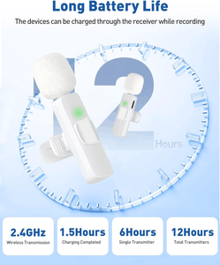 Professionale senza fili Mini <span class=keywords><strong>microfono</strong></span> per iPhone Android per Bluetooth Lavalier risvolto <span class=keywords><strong>microfono</strong></span> per la registrazione Video YouTube - Product Image 4