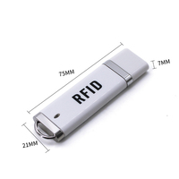 TECHRFID Mini Lector RFID Portátil OTG NFC USB de 13.56MHz ISO15693, Material ABS, Control de Acceso para Teléfonos Móviles, 8cm